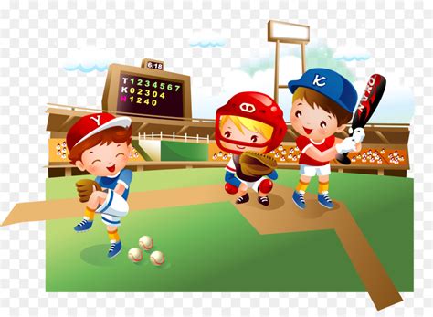 Baseball field Cartoon Child   Vector baseball kids png ...