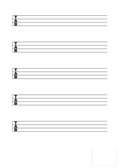 Bass Guitar Blank Tab Sheet Music | Teaching Resources