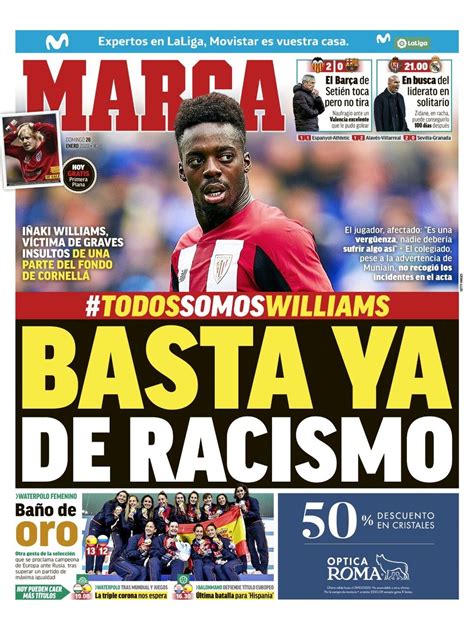 «Basta ya de racismo»: La portada del diario Marca tras ...