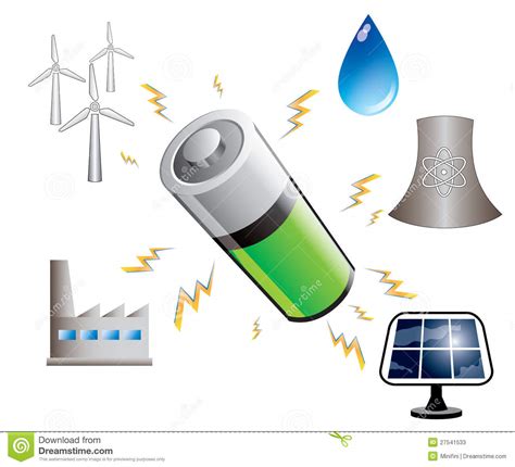 Battery And Energy Sources, Illustration Stock ...