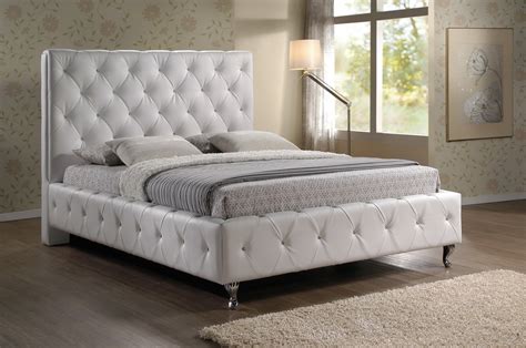 Baxton Studio Stella Crystal Tufted White Modern Bed with ...