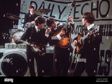 BEATLES on a UK TV show in 1964 Stock Photo   Alamy