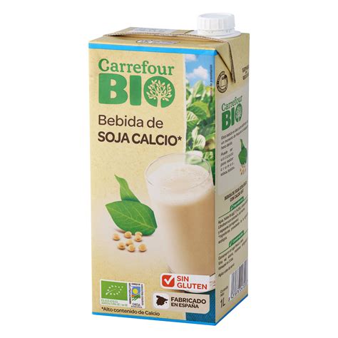 Bebida de soja con calcio ecológica Carrefour Bio brik 1 l ...