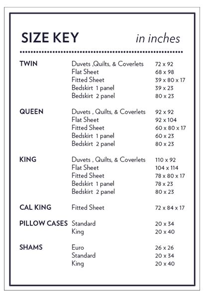 bedding size chart | Sewing hacks, Quilt sizes, Sewing ...