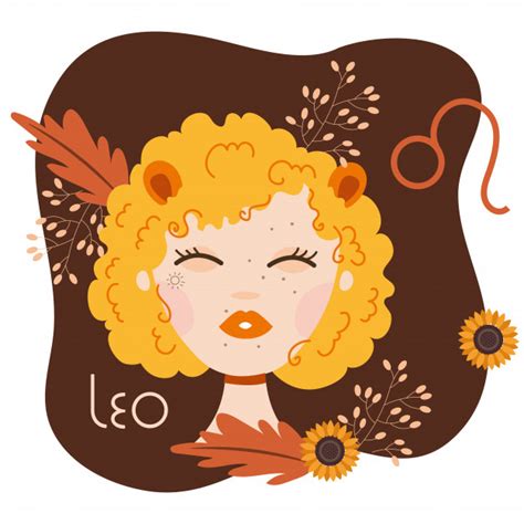 Belle Femme Avec Illustration De Signe Du Zodiaque Leo ...