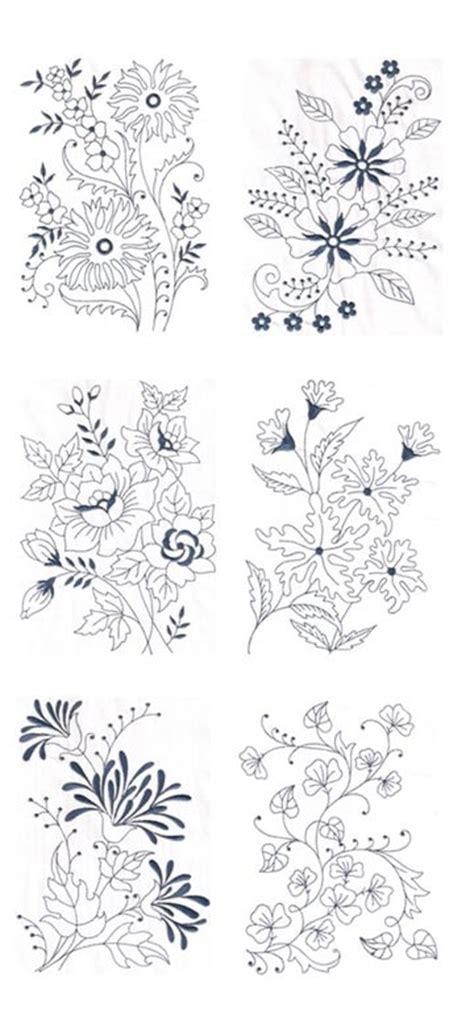 Bellos y sencillos dibujos de flores para bordar