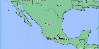 Benito juarez mapa   Benito juarez no México mapa  México