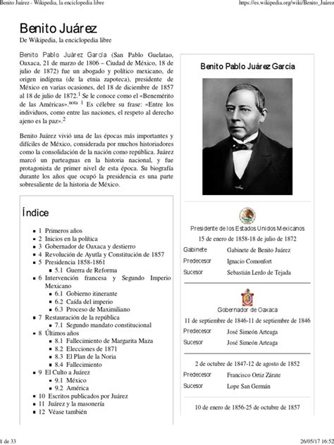 Benito Juárez   Wikipedia, la enciclopedia libre.pdf | Mexico | Politics