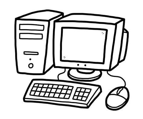 Best Computer Cartoon Computer Monitor Cpu Illustrations ...