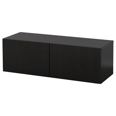 BESTÅ Combinación mueble de almacenaje, negro/Lappviken, 120x42x38 cm ...