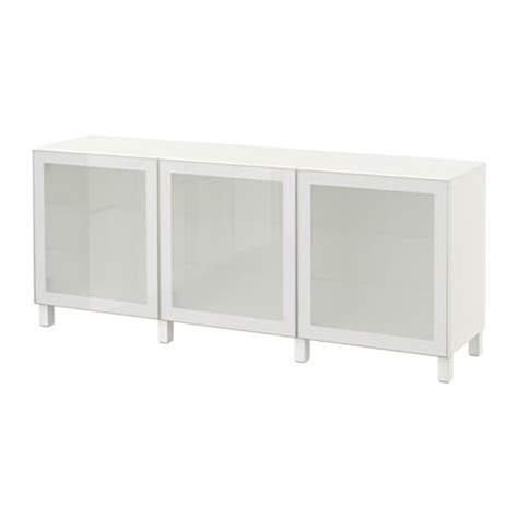 BESTÅ Mueble de salón con almacenaje   blanco/Glassvik vidrio ...
