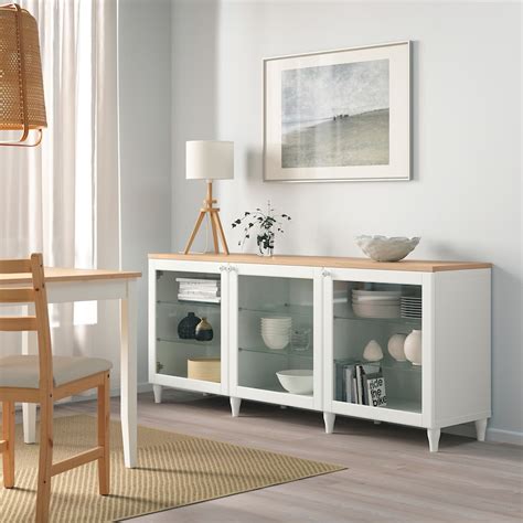 BESTÅ Mueble salón   blanco, Ostvik/Kabbarp vidrio ...