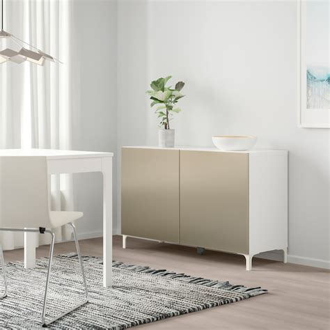 BESTÅ Mueble salón   blanco, Riksviken/Nannarp efecto bronce claro   IKEA
