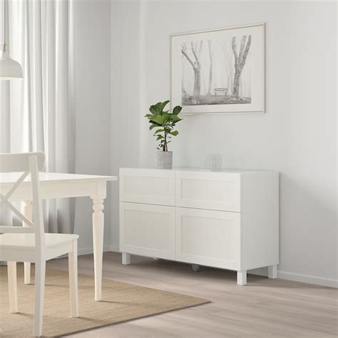 BESTÅ Mueble salón, Hanviken blanco, 120 cm, Altura: 74 cm   IKEA