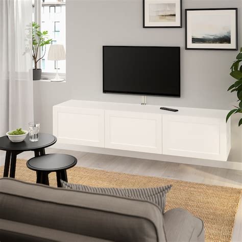 BESTÅ Mueble TV   blanco, Hanviken blanco   IKEA