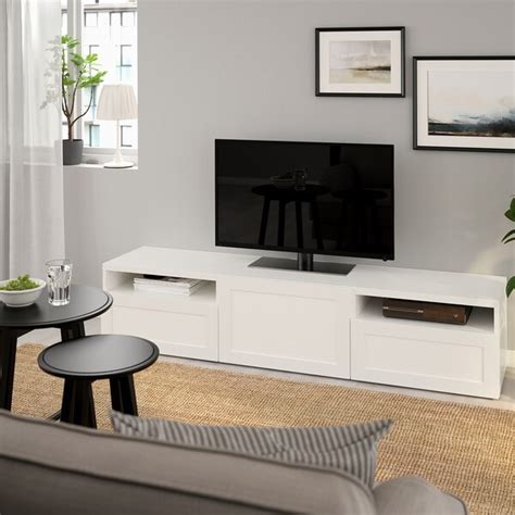 BESTÅ Mueble TV   blanco, Hanviken blanco   IKEA