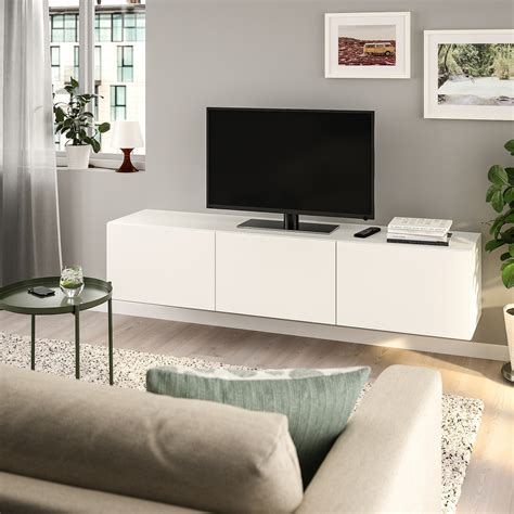 BESTÅ TV Bank mit Türen   weiß/Lappviken weiß   IKEA ...