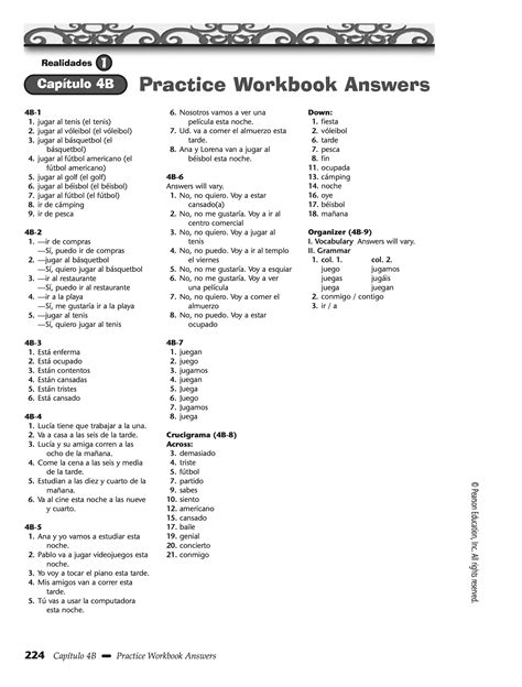 Bestseller: Practice Workbook Realidades 2 Capitulo 1a Answers