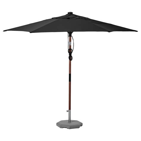 BETSÖ / LINDÖJA Parasol avec pied   effet bois marron noir, Huvön   IKEA