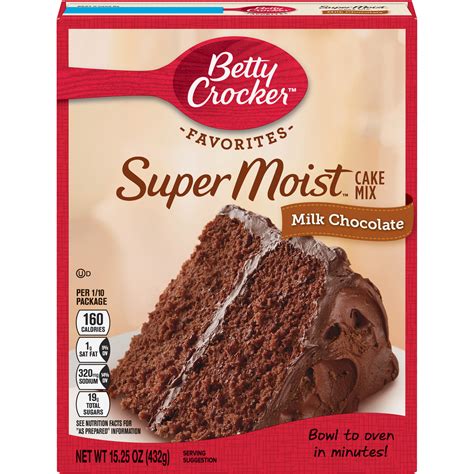 Betty Crocker Super Moist Milk Chocolate Cake Mix, 15.25 ...