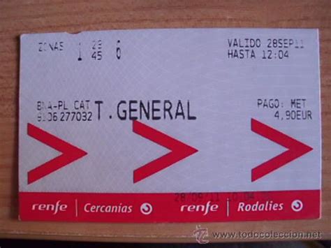 . billete usado de tren. renfe cercanías barcel   Comprar Billetes de ...