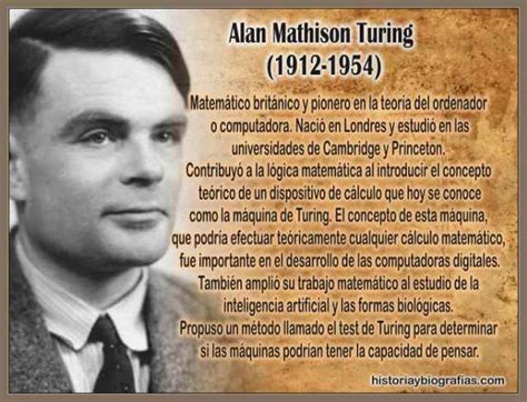 Biografia de Alan Turing e Historia de la Maquina Enigma