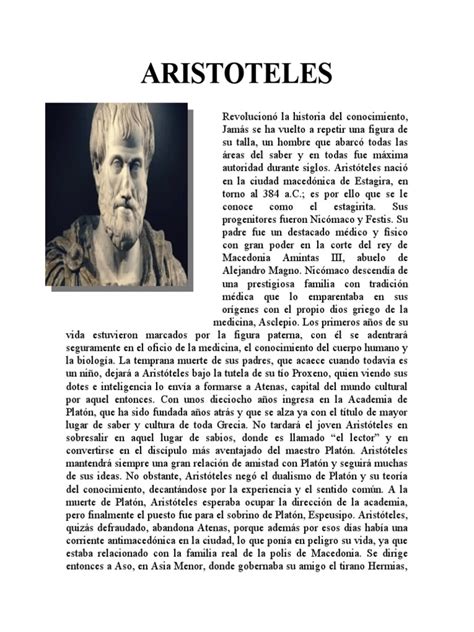 Biografia de Aristoteles | PDF | Aristóteles | Platón