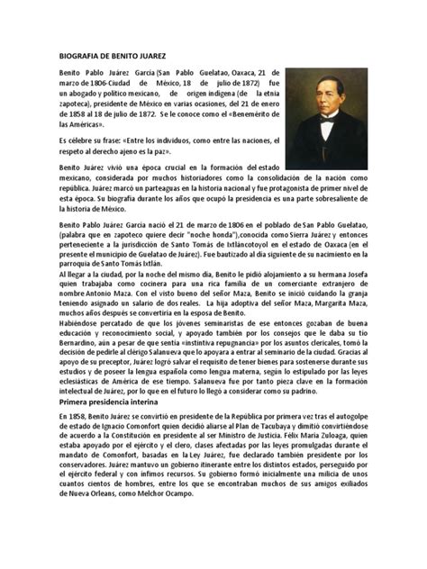 Biografia de Benito Juarez | America latina | México