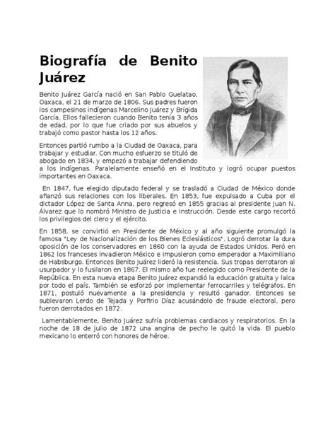 Biografia de Benito Juarez y Porfirio Diaz