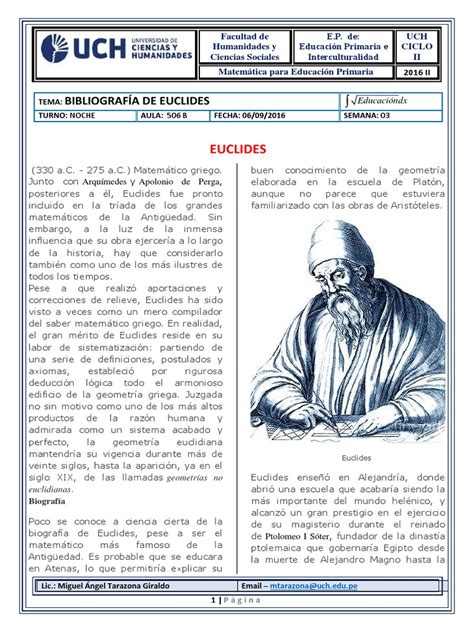 Biografía de Euclides | Euclides | Geometría