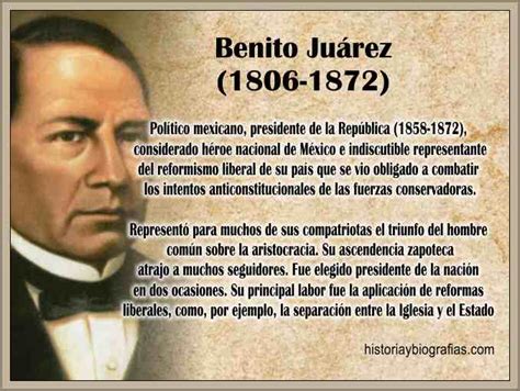 Biografia de Juarez Benito y Cronologia de su Vida