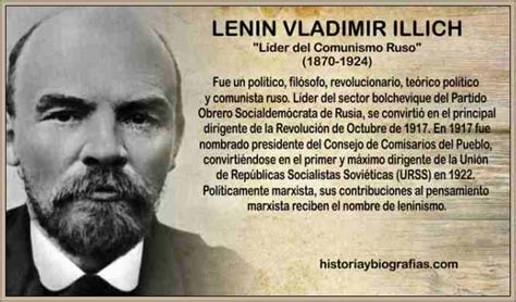 Biografía de Lenin Lider Revolucion Rusa Causas de su Muerte
