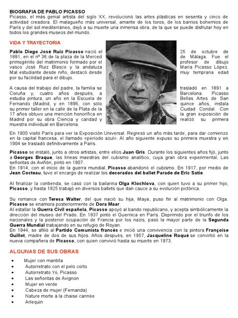 Biografia de Pablo Picasso | Pablo Picasso | Artes plásticas