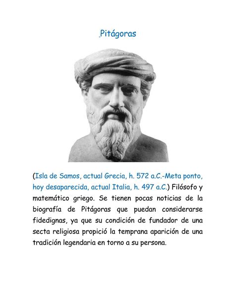 Biografia De Pitagoras De Samos   Mientos