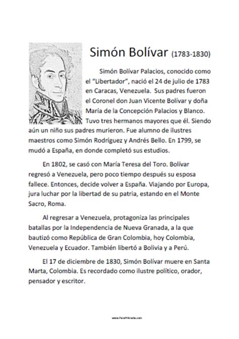 Biografia De Simon Bolivar Corta SEONegativo.com