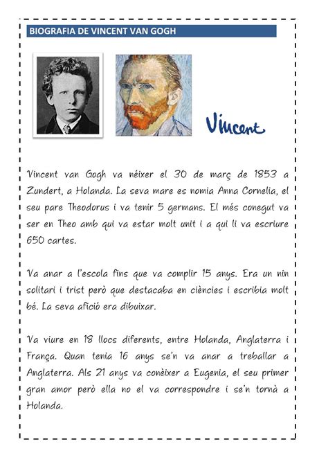 Biografia de Van Gogh per a infants de primer cicle by ...