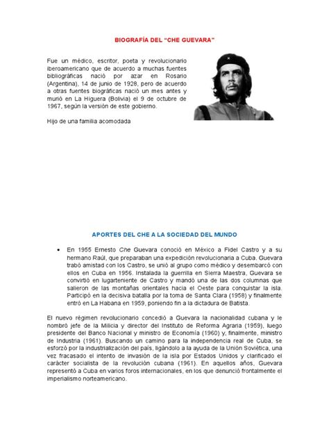 Biografía Del Che Guevara | Che Guevara | Fidel Castro