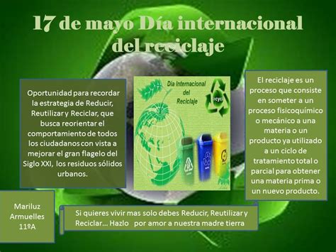 Biologia Mariluz: 17 de Mayo día internacional del reciclaje
