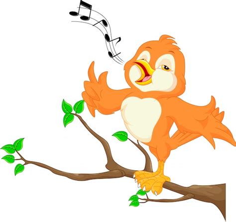 Bird singing with musical notes | Free Icon