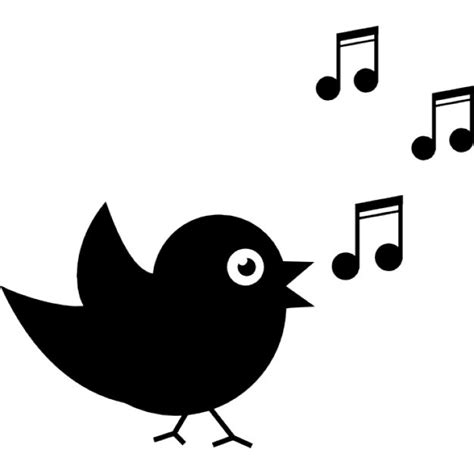Bird singing with musical notes Icons | Free Download