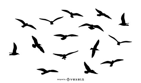 Birds Flying Silhouette Pack   Vector Download