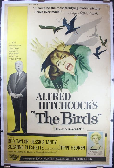 BIRDS, Original Linen Backed Alfred Hitchcock Vintage ...
