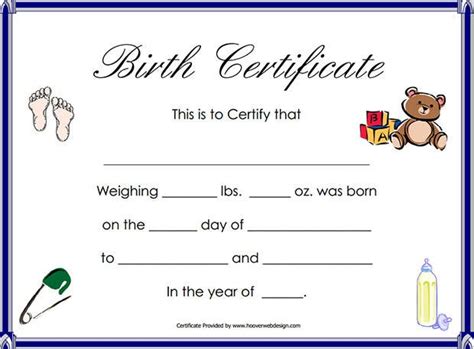 Birth Certificate Template   38+ Word, PDF, PSD, AI ...