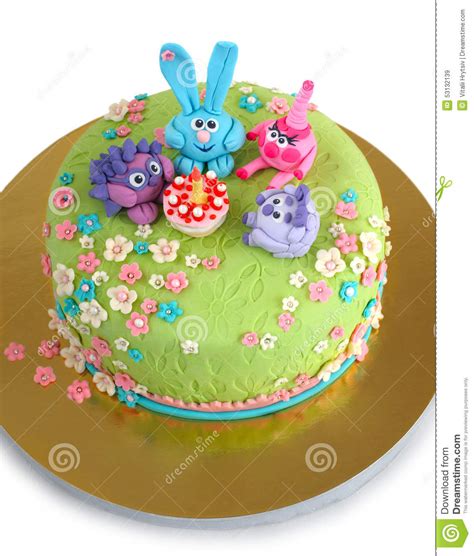 Birthday cake for child stock image. Image of home, studio ...