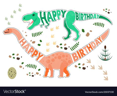 Birthday card with dinosaur Royalty Free Vector Image