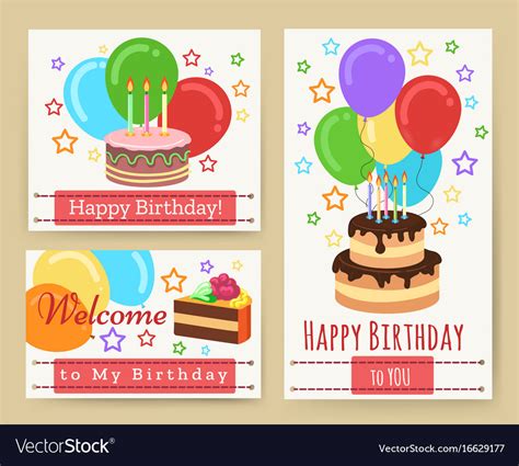 Birthday greeting card templates for kids Vector Image