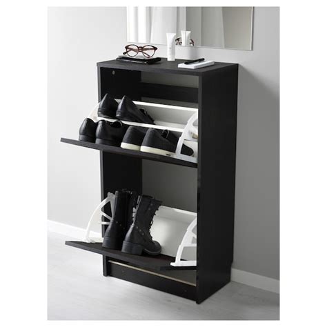 BISSA Zapatero 2, negro, marrón, 49x93 cm   IKEA