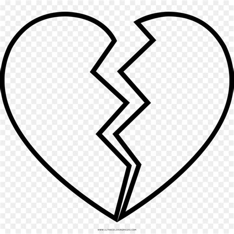 Black and white Drawing Broken heart Line art Clip art ...