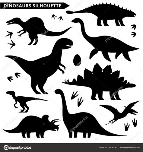 Black dinosaur silhouettes — Stock Vector ko.t.3208 ...