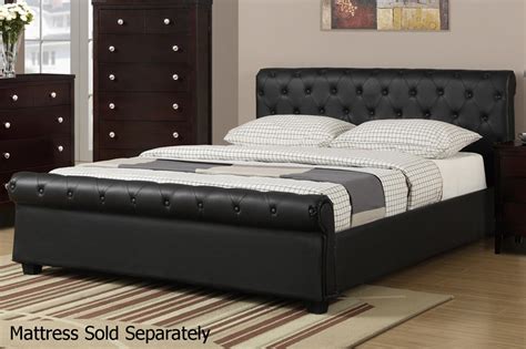 Black Leather Queen Size Bed   Steal A Sofa Furniture ...